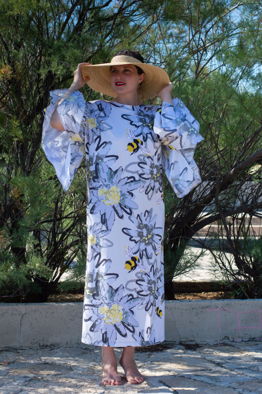 jkh identity bee print allover pattern organic cotton dress